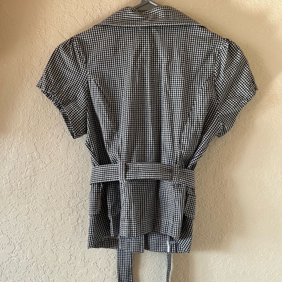 Authentic Guess Jeans Mini Lightweight Gingham Blazer🖤🤍 - Picture 7 of 9